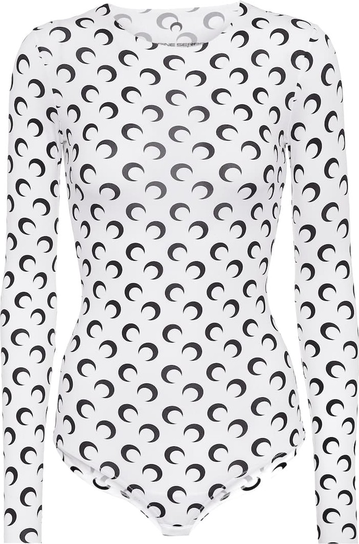 Marine Serre Printed stretch-jersey bodysuit