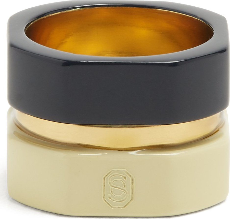 Objet Singulier Geometric tri-colour ring