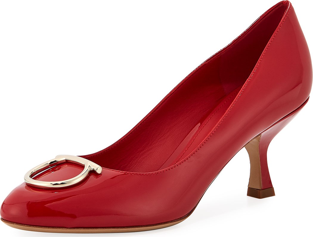 Salvatore Ferragamo Serina Patent Gancio Pumps