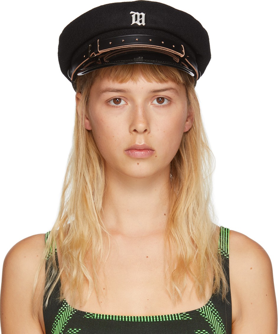 Misbhv Black Monogram Gavroche Cap