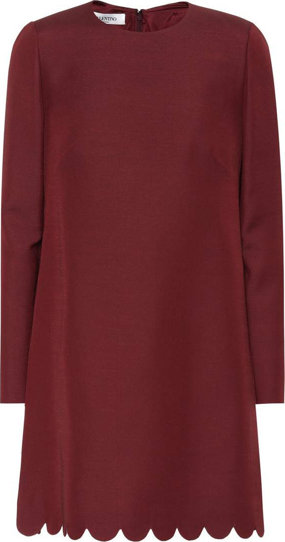 Valentino Scalloped wool and silk minidress