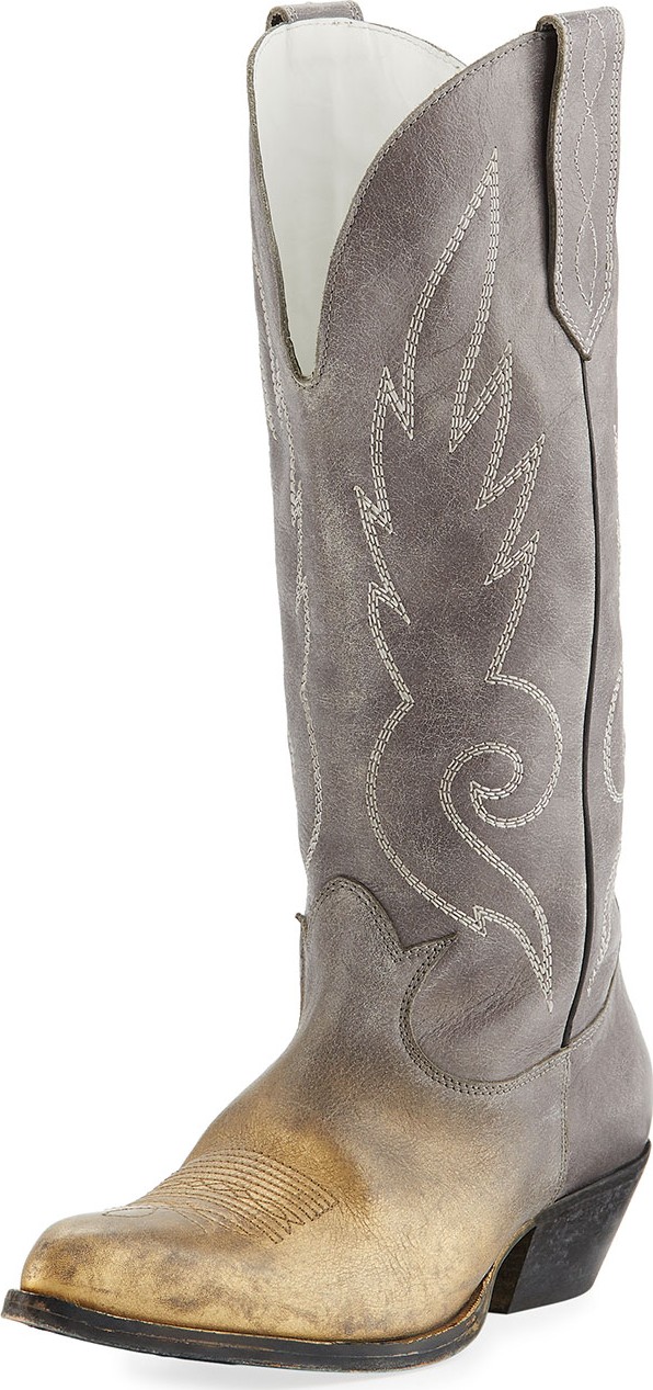 Golden Goose Deluxe Brand Kidman Two-Tone Metallic Cowboy Boot