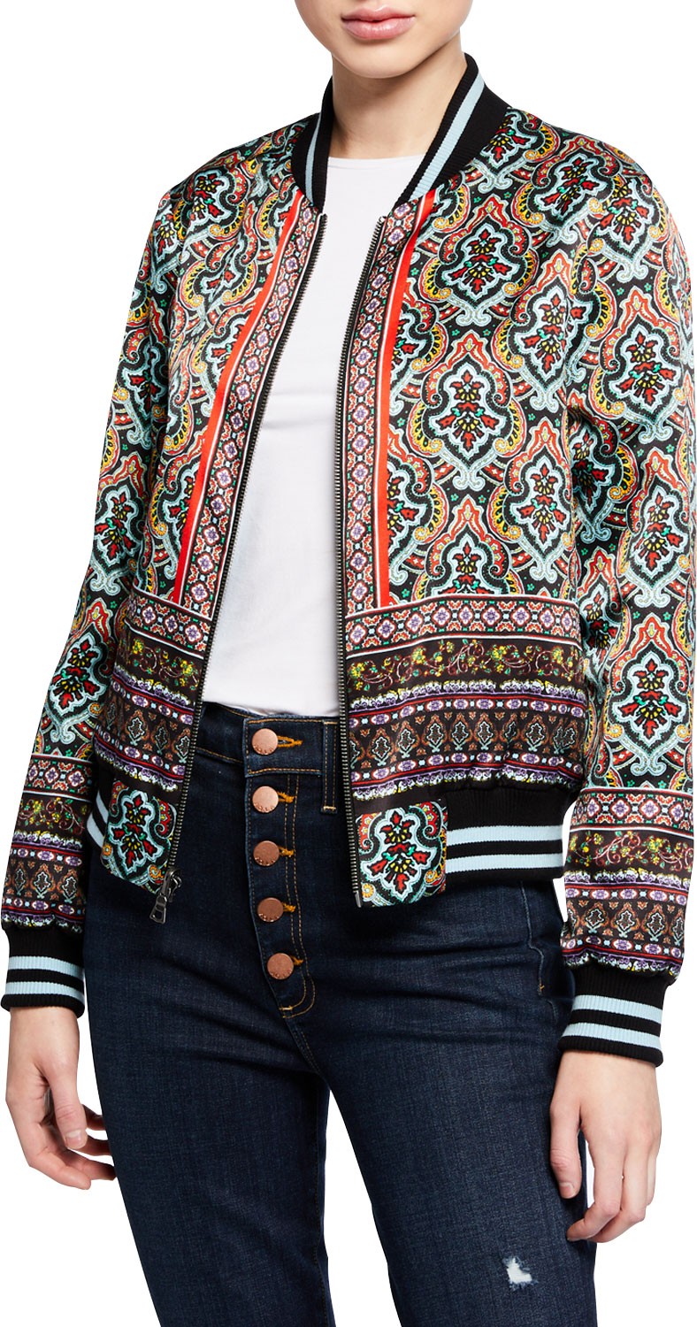 Alice + Olivia Lonnie Reversible Bomber Jacket