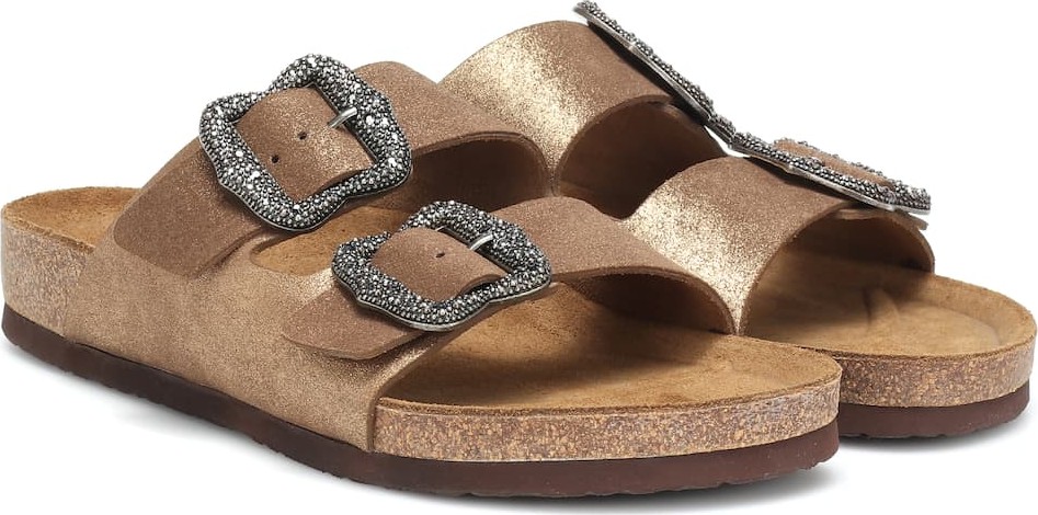 MARC JACOBS Embellished leather slides