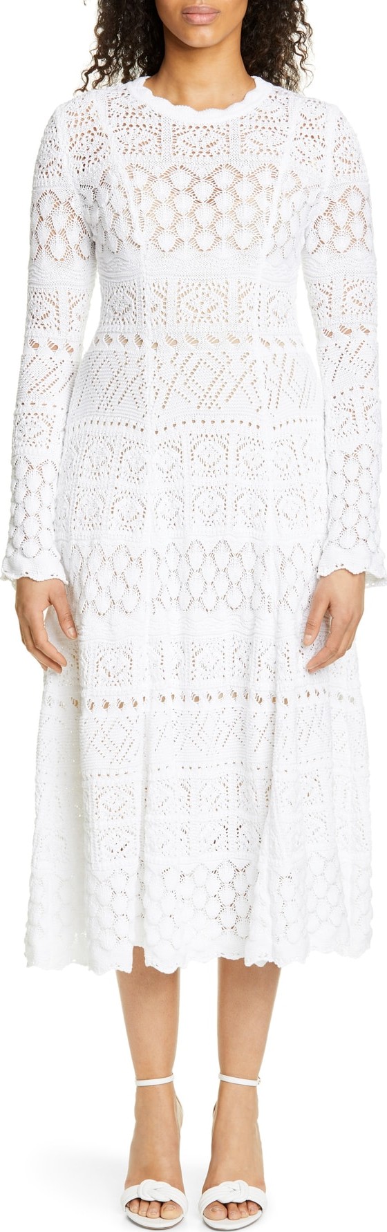 Carolina Herrera Crochet Midi Dress