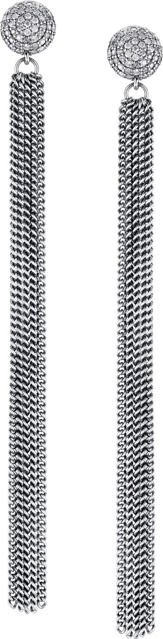 Sheryl Lowe Extra-Long Diamond & Fringe Earrings