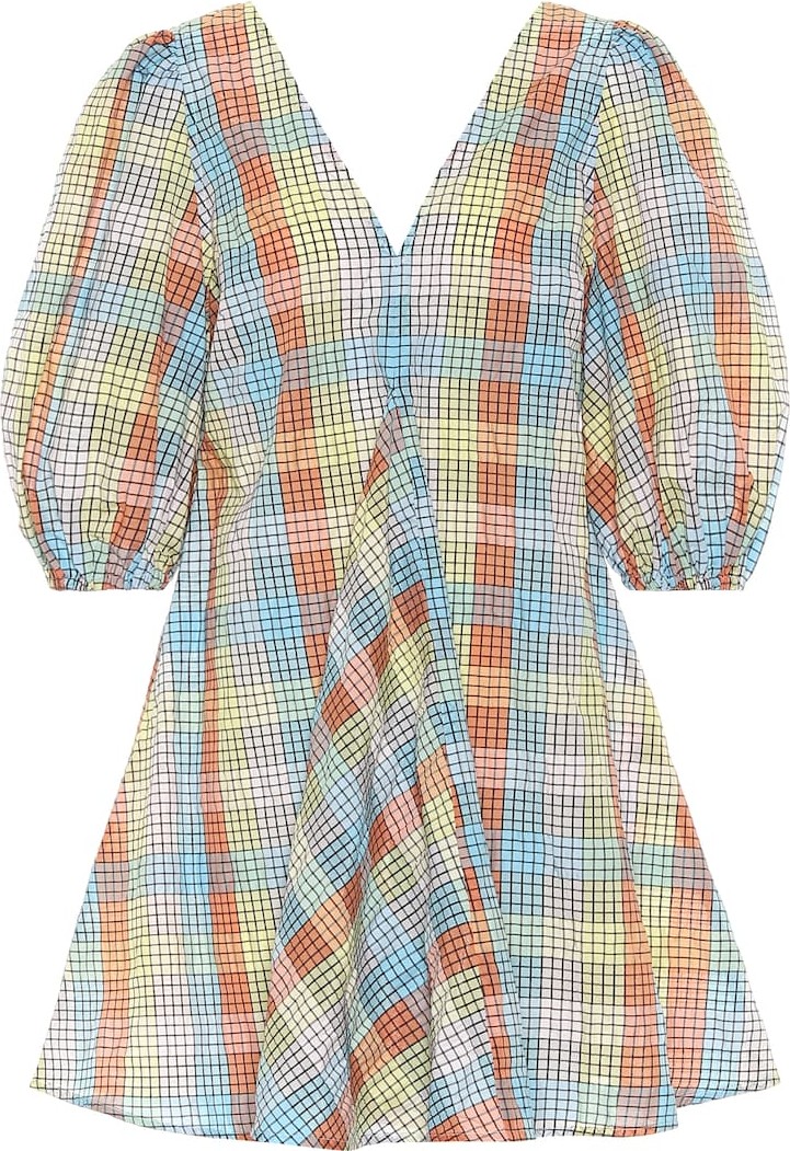 Ganni Exclusive to Mytheresa – Checked seersucker minidress