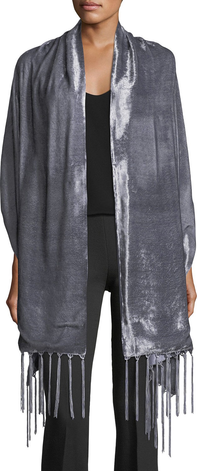 Bajra Silk Velvet Wrap w/ Tassel Ends