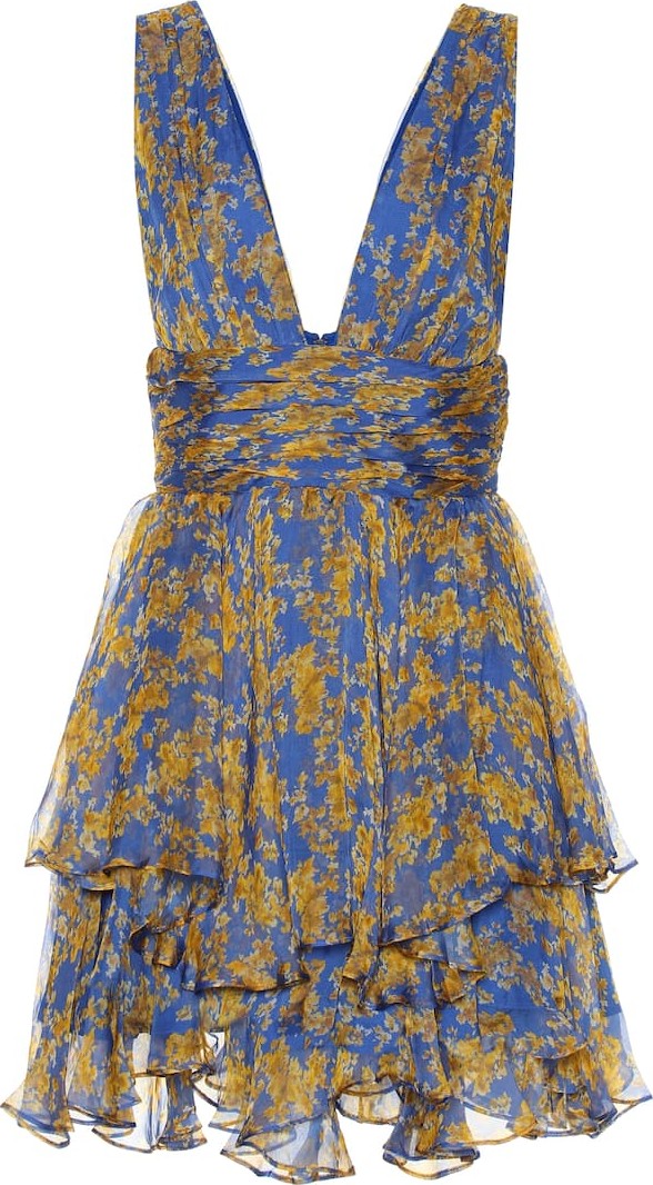 Caroline Constas Paros floral silk-chiffon minidress