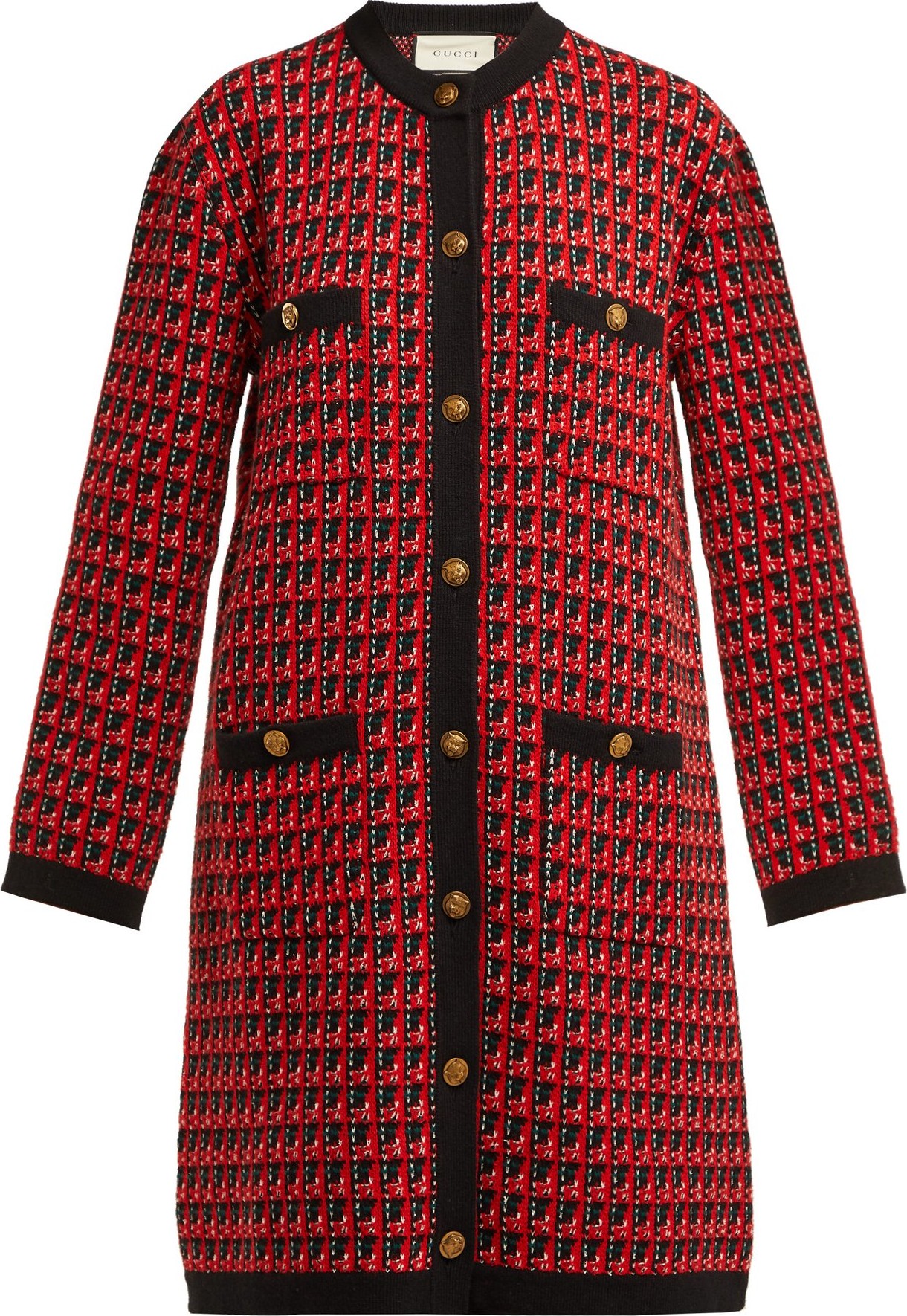 Gucci Jacquard-knit wool-blend cardigan