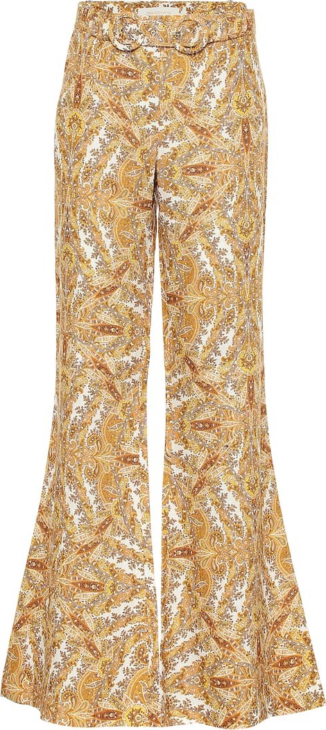 Zimmermann Zippy paisley flared linen pants