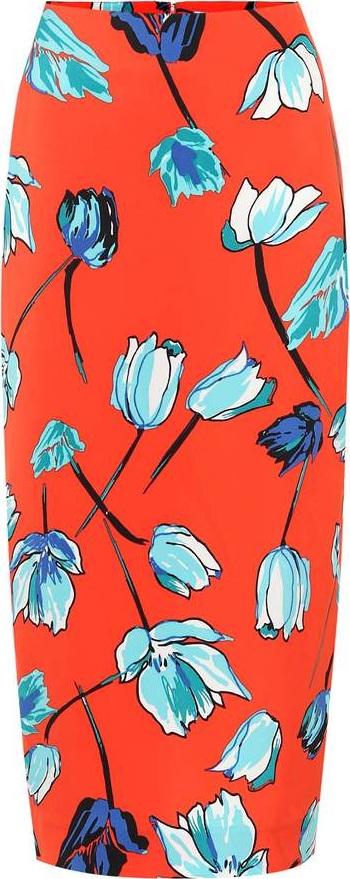 DIANE von FURSTENBERG Floral crêpe pencil skirt