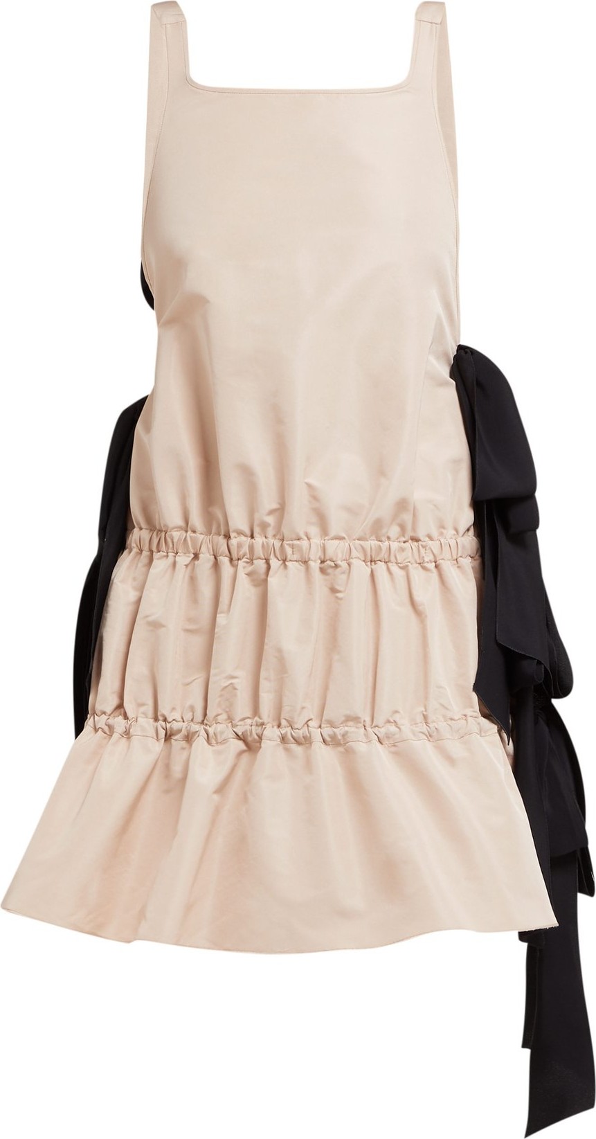 Nº21 Bow-embellished tiered twill dress