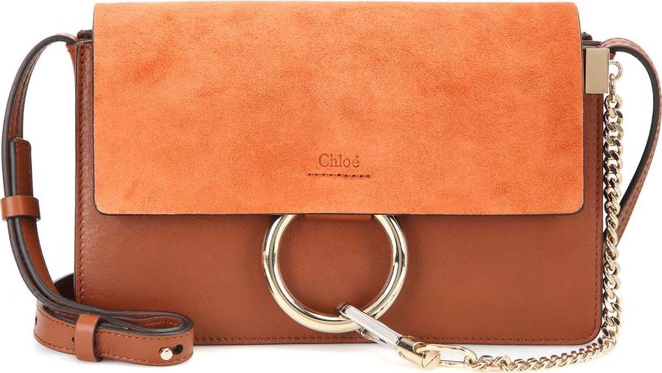 Chloe Faye Small suede and leather shoulder bag