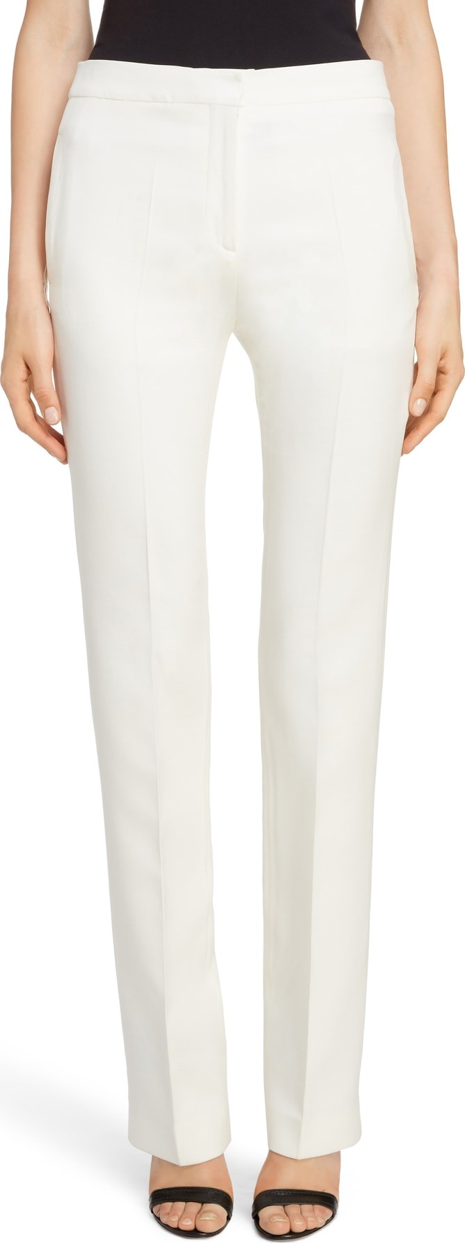 Alexander McQueen Wool & Silk Blend Straight Leg Pants