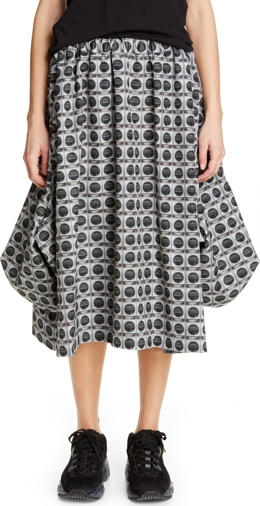 Comme Des Garcons Print Elastic Waist Skirt