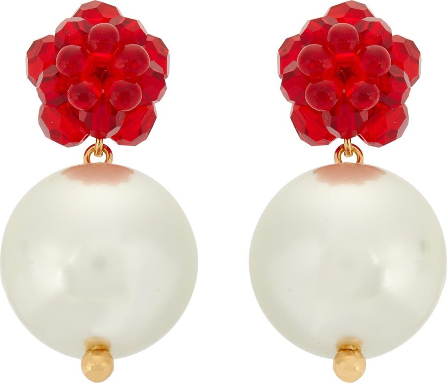 Simone Rocha Beaded-flower and faux-pearl earrings