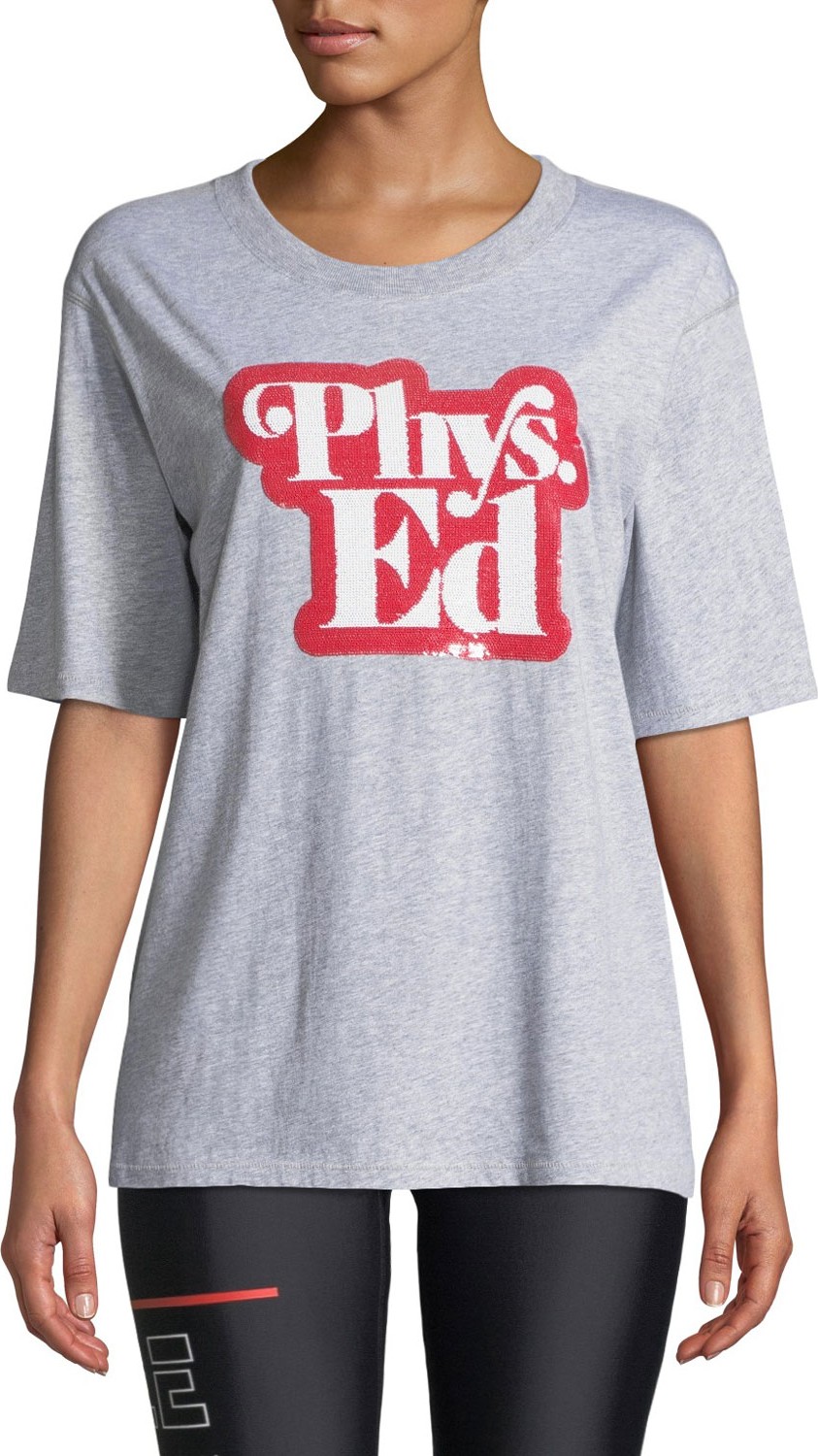 P.E Nation Charger Phys. Ed Sequined Graphic Tee