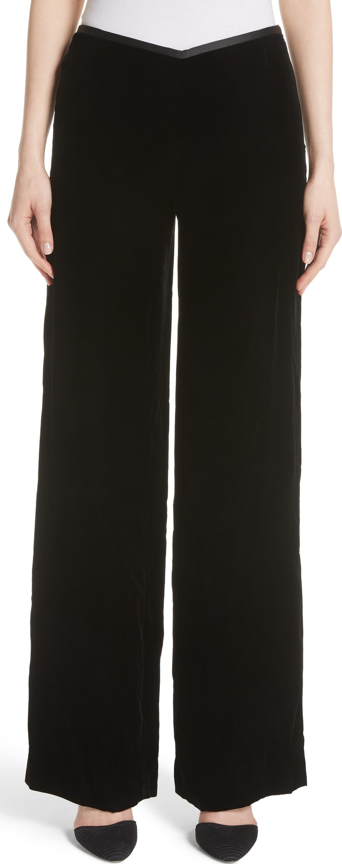 Emporio Armani Wide Leg Velvet Pants