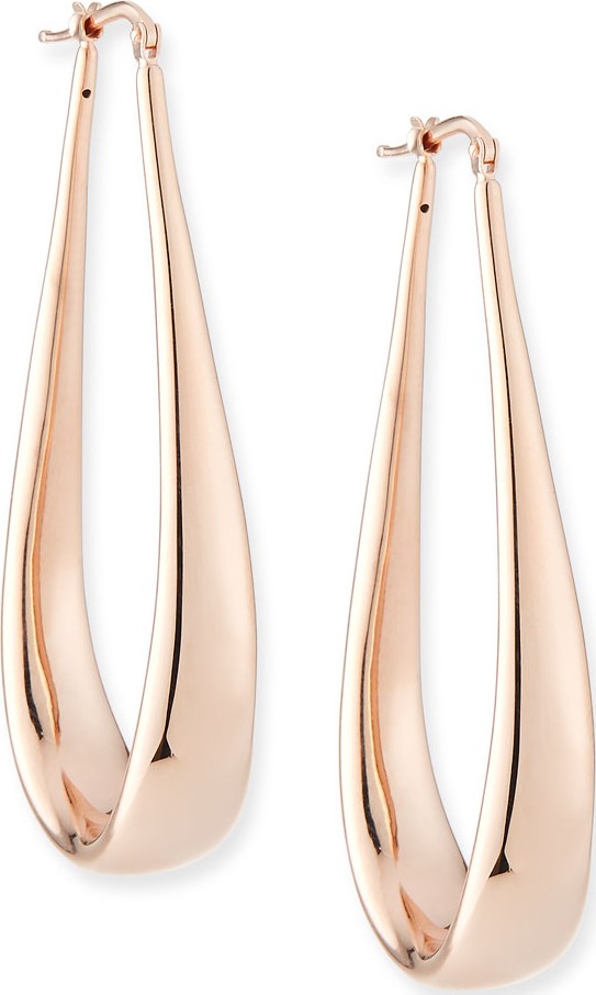 Alberto Milani 18k Rose Gold Electroform Oblong Hoop Earrings
