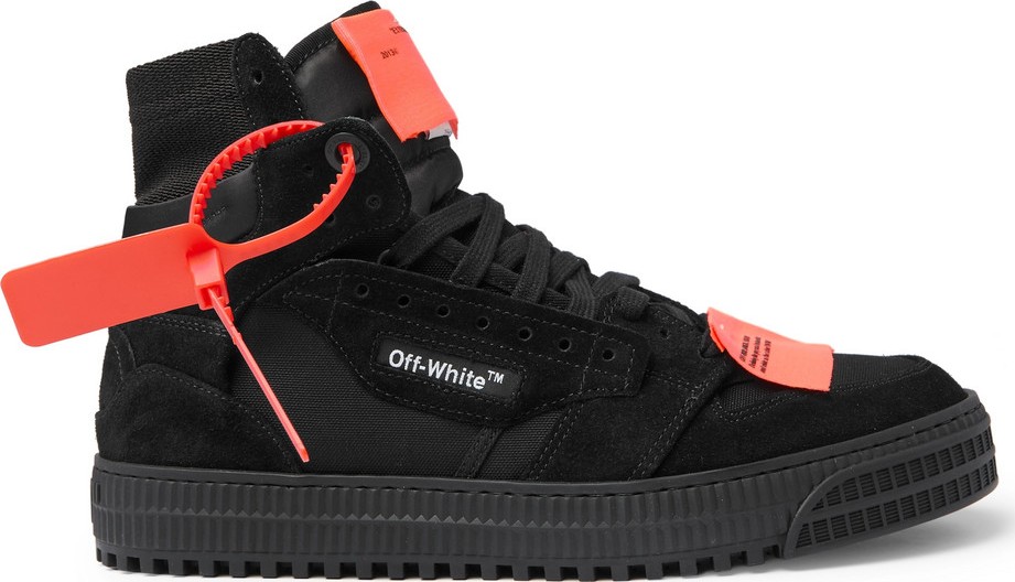 Off White Off-Court 3.0 Suede, Leather and Canvas High-Top Sneakers