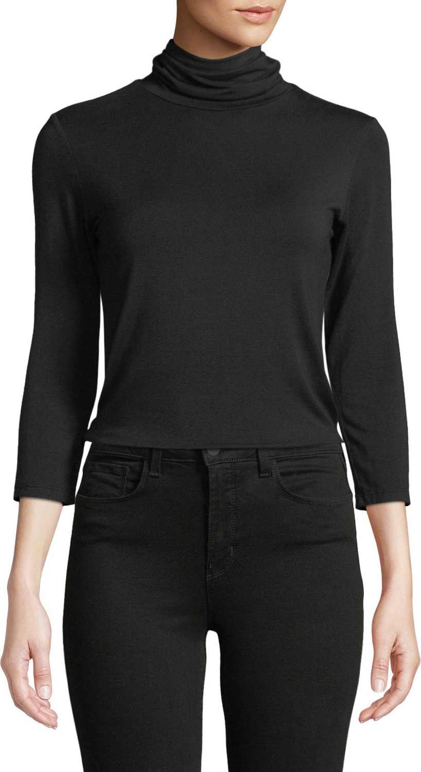 L'AGENCE Aja 3/4-Sleeve Turtleneck Top
