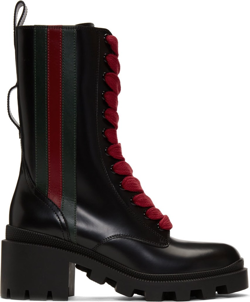 Gucci Black Web Boots