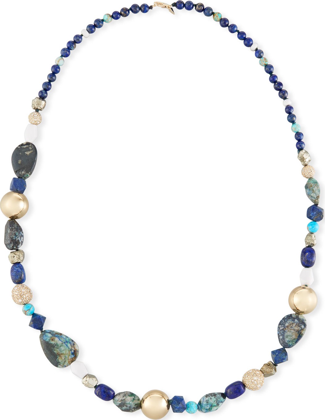 Alexis Bittar Chrysocolla, Lapis & Turquoise Beaded Necklace, 43"