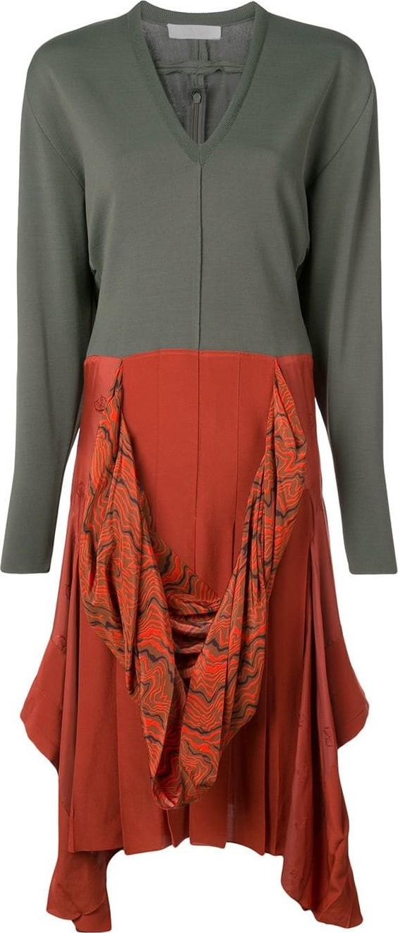 Chloe two-tone ruffle dress