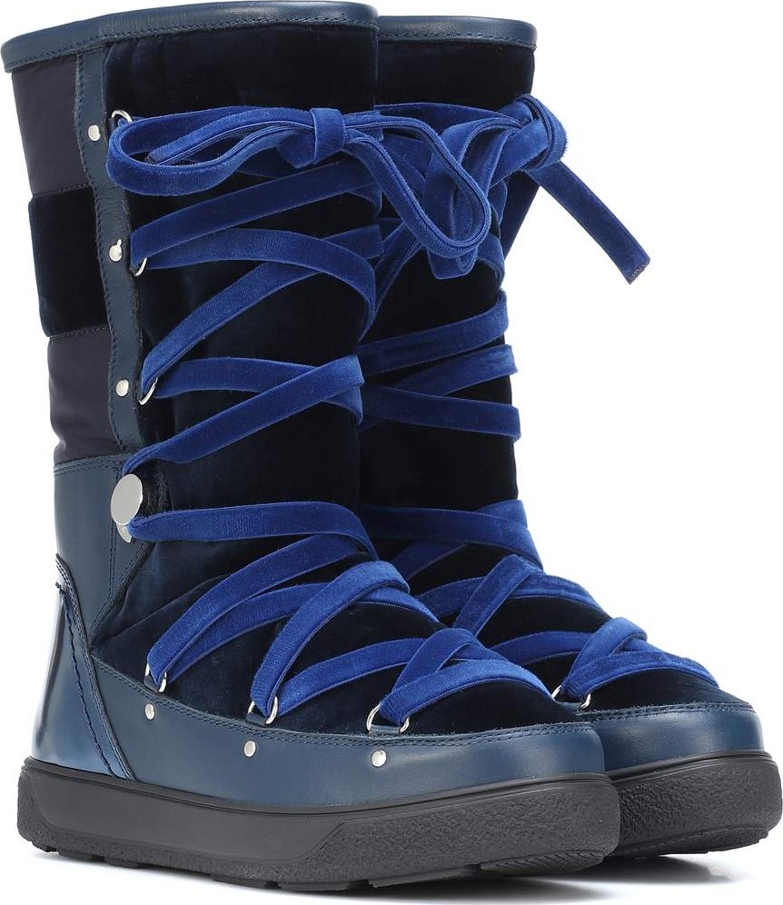 Moncler Velvet and leather boots