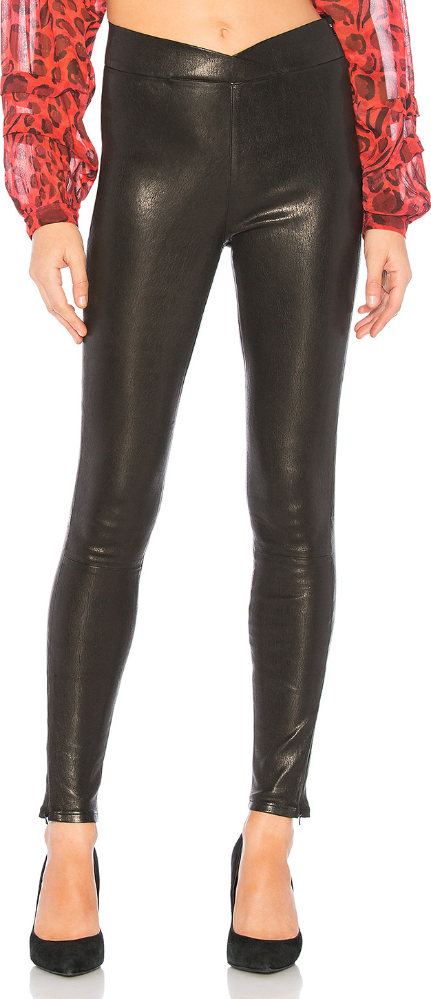 FRAME DENIM Overlap Waist Leather Pull On