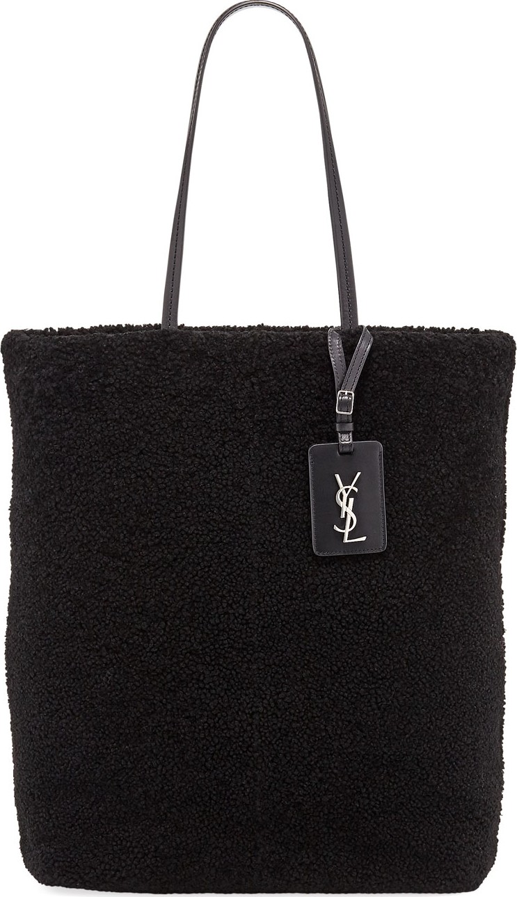 Saint Laurent Shearling Fur Shoulder Tote Bag