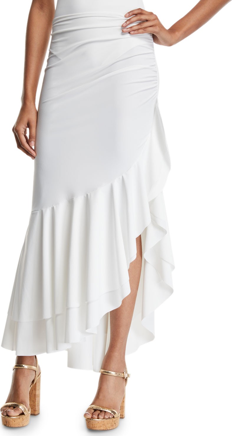 La Petite Robe di Chiara Boni Odeta Asymmetric Flounce Coverup Skirt