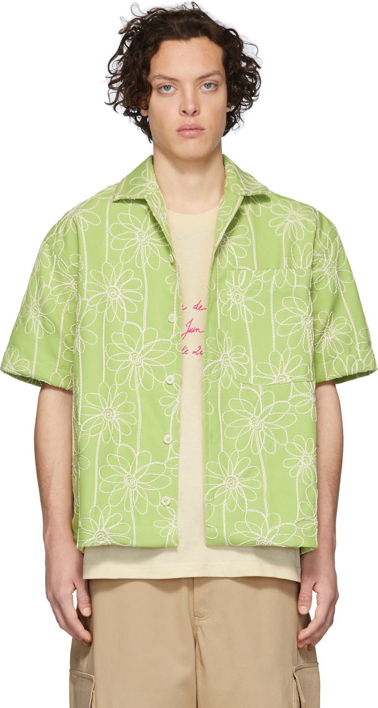 Jacquemus Green 'La Chemise Jean' Short Sleeve Shirt
