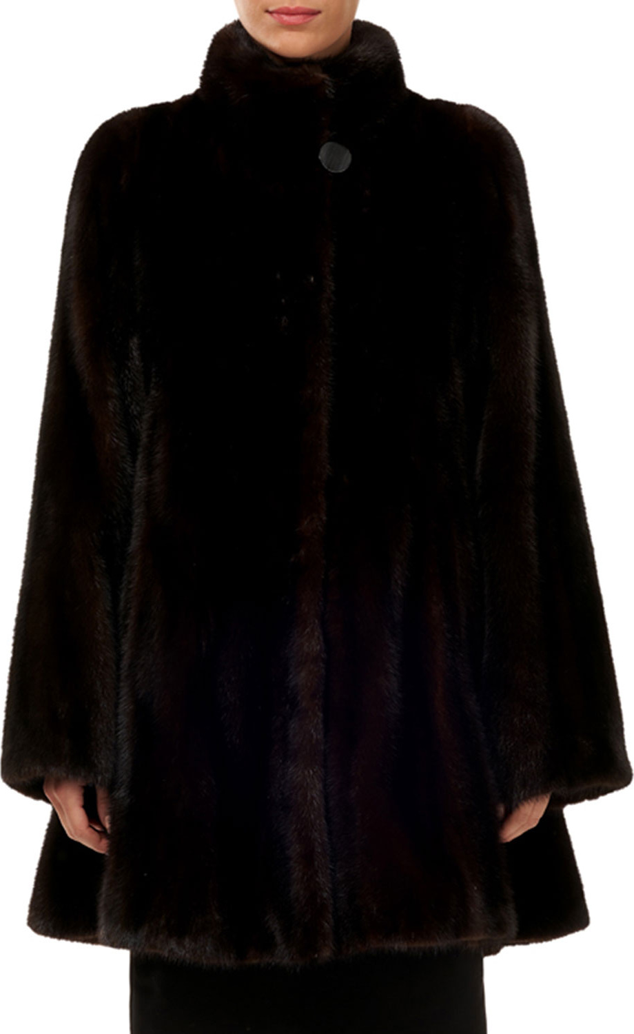 Gorski Mink Fur Stroller Coat w/ Skirt Bottom