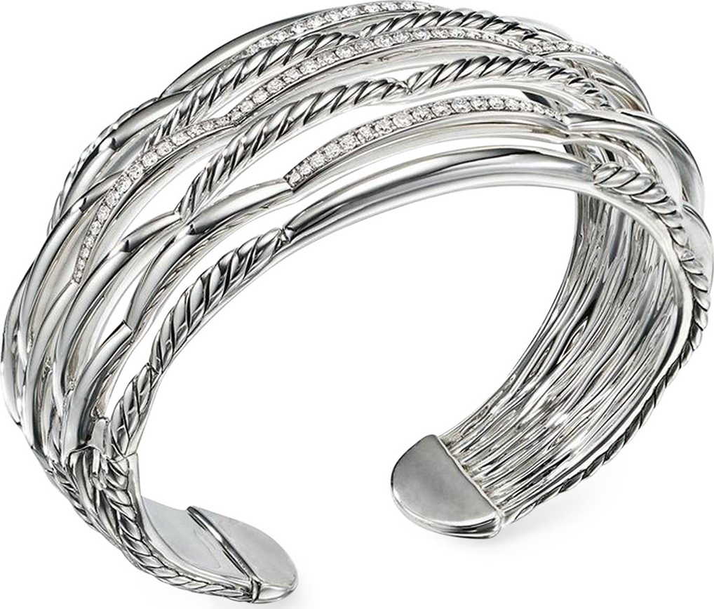 David Yurman Tides Large 7-Row Diamond & Cable Cuff