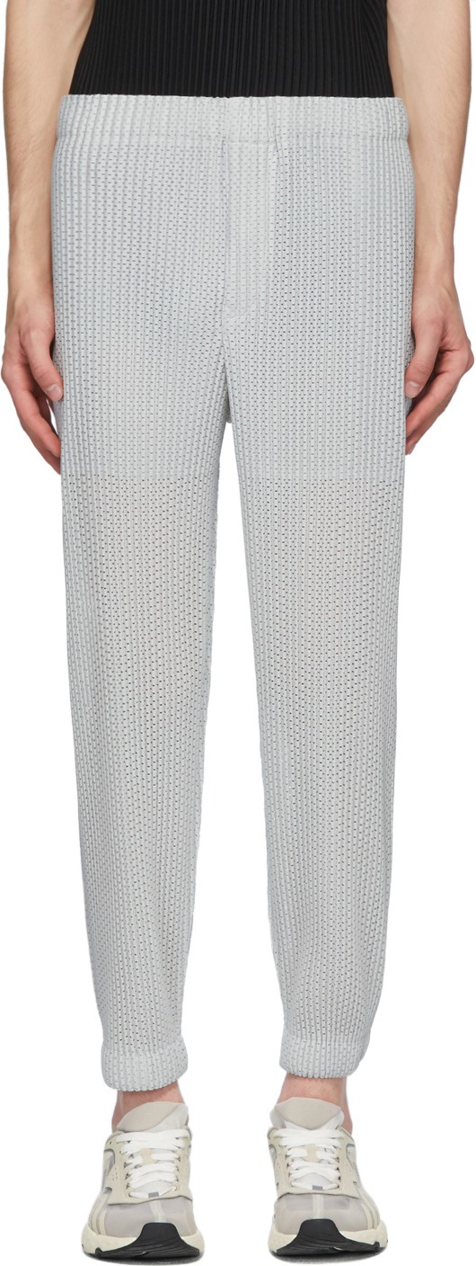 Homme Plissé Issey Miyake Silver Outer Mesh Trousers