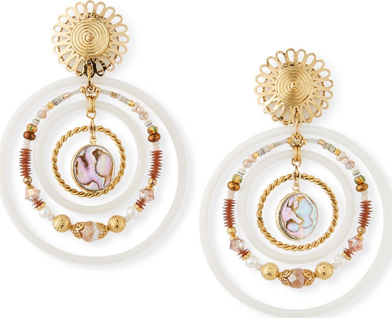 GAS Bijoux Alexia Hoop Drop Earrings