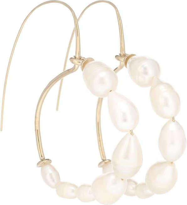 Jil Sander Pearl-embellished hoop earrings
