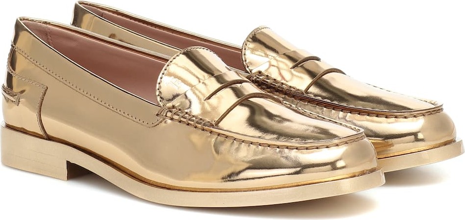 Tod's Metallic leather loafers
