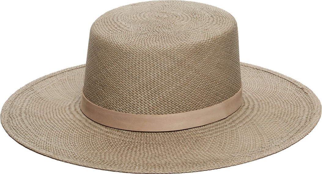 Janessa Leone Rena Panama Straw Hat w/ Leather Band