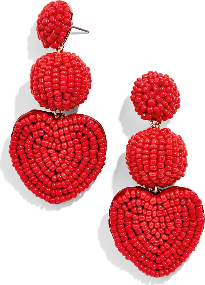 BAUBLEBAR Vitina Beaded Heart Drop Earrings
