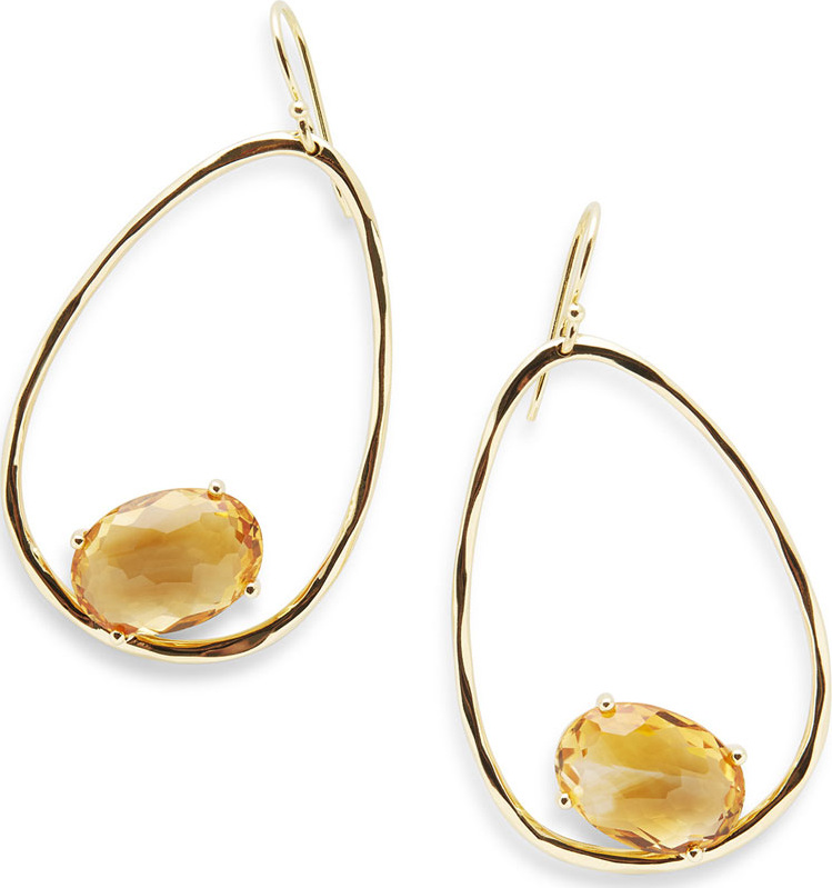 IPPOLITA 18K Rock Candy Tipped Oval Wire Earrings