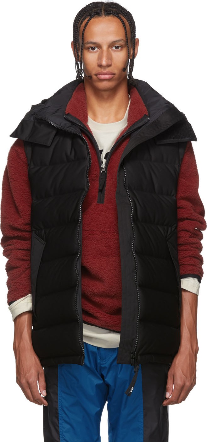 Y-3 Black Down Quilted Vest