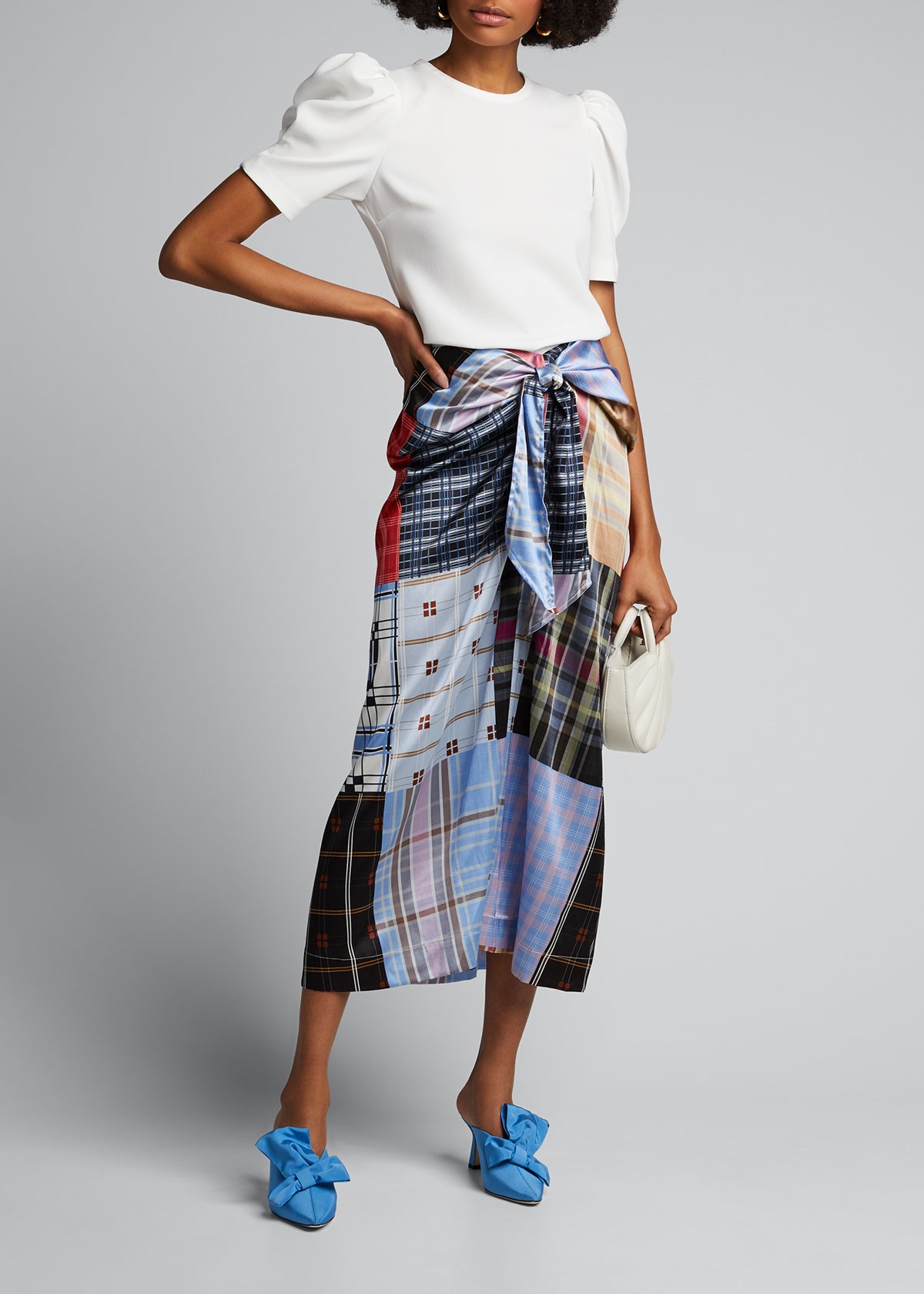 Ganni Silk Stretch-Satin Skirt