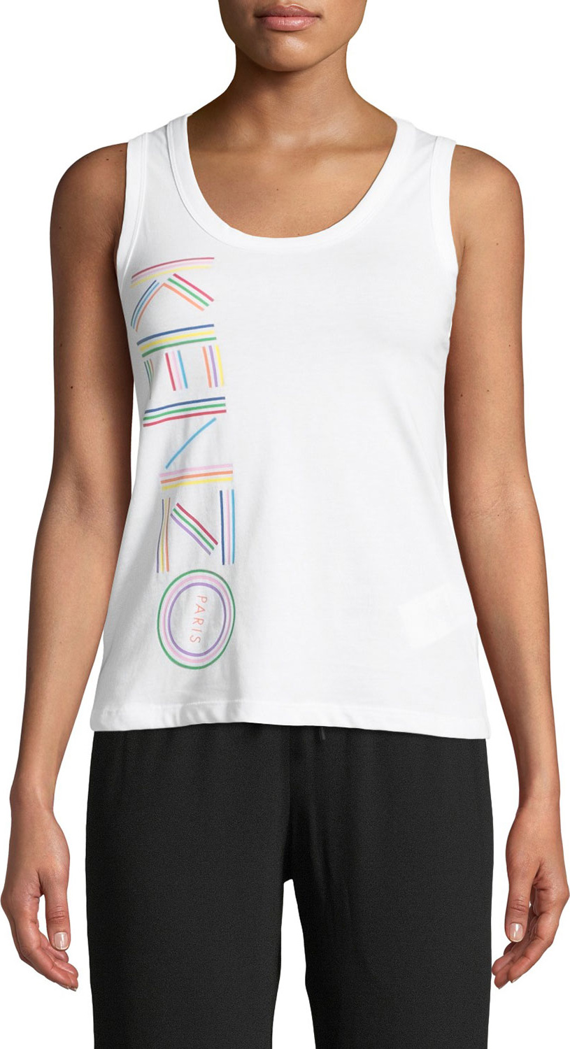 KENZO Sporty Scoop-Neck Logo Tank Top