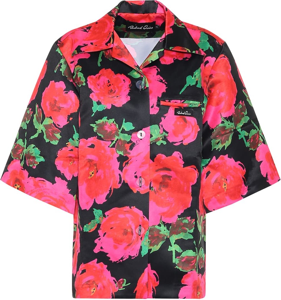 Richard Quinn Floral satin shirt