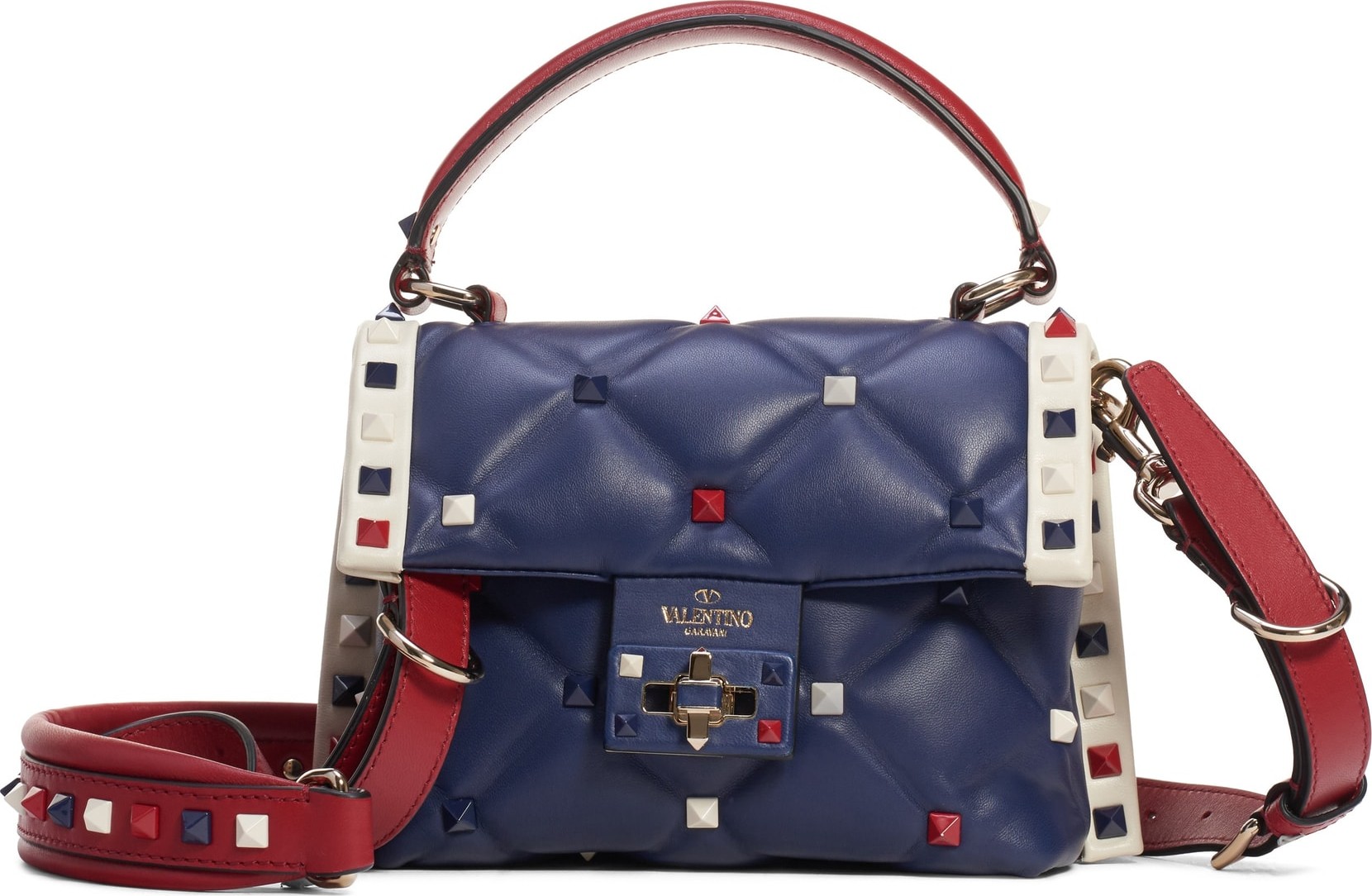 Valentino Mini Candystud Top Handle Leather Satchel