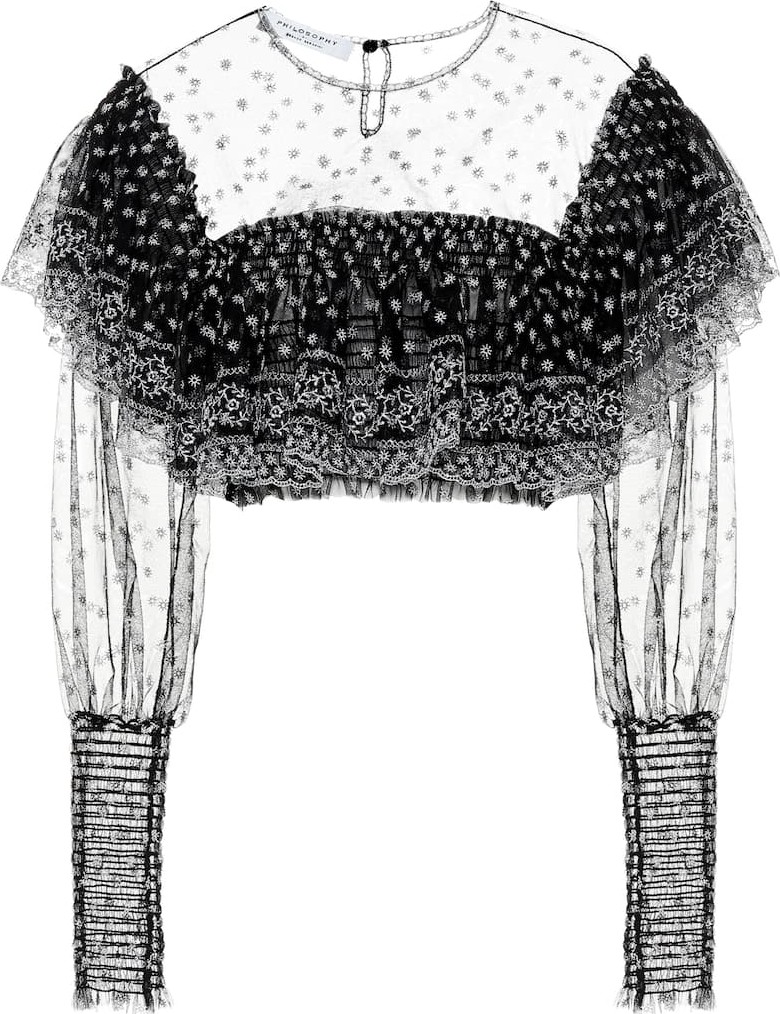Philosophy Di Lorenzo Serafini Mesh cropped top