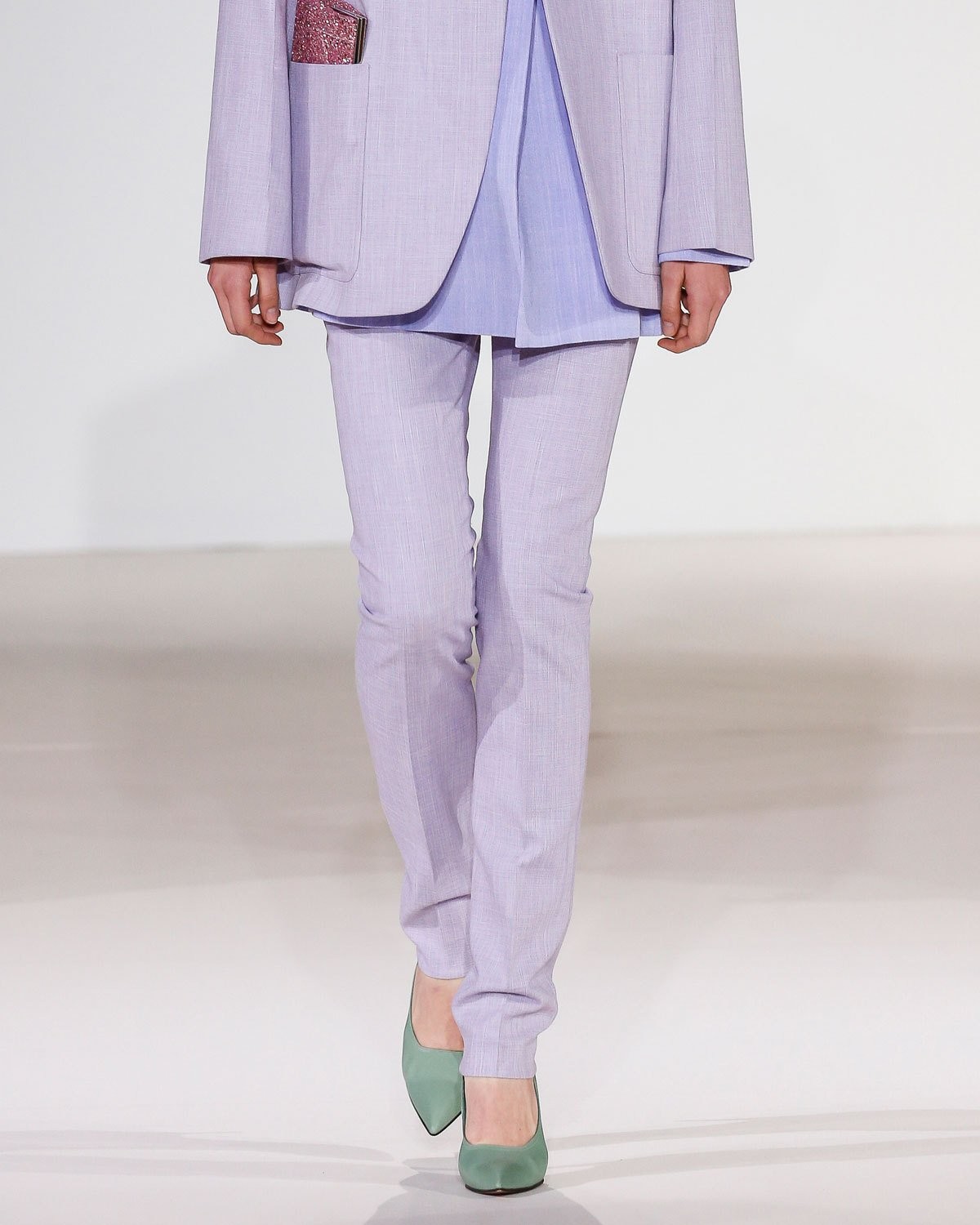 Victoria Beckham Slim Straight-Leg Melange Slub Pants